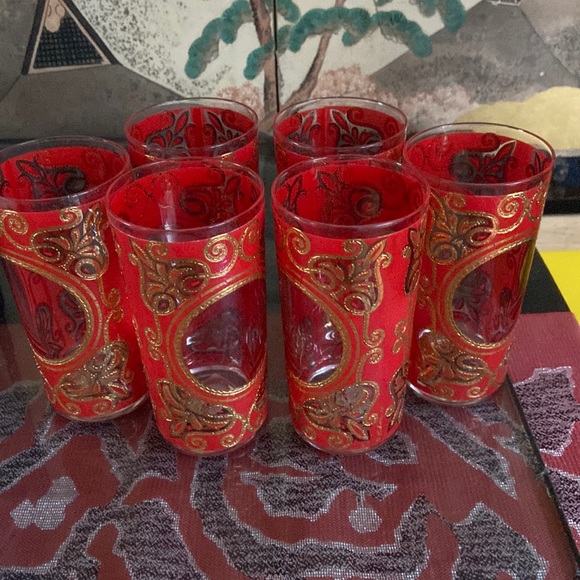 Set of 6 vintage Rare CULVER Ltd. Mid Century GLASSES, Unused - Picture 2 of 9